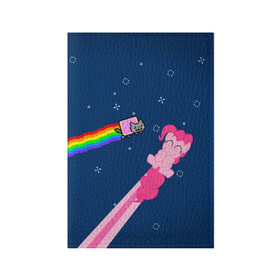 Обложка для паспорта матовая кожа с принтом Nyan cat x Pony в Курске, натуральная матовая кожа | размер 19,3 х 13,7 см; прозрачные пластиковые крепления | my little pony | nyan cat | дружба это чудо | единорог | единороги | май литл пони | мульт | мультфильм | нян кэт