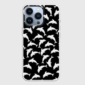 Чехол для iPhone 13 Pro с принтом Дельфиновый фон | Dolphin в Курске,  |  | dolphin | дельфин | дельфиновый фон | дельфины | косатка | морской житель | пляжная