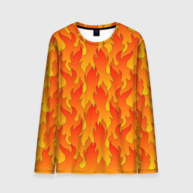 Мужской лонгслив 3D с принтом ПЛАМЯ 2.0 в Курске, 100% полиэстер | длинные рукава, круглый вырез горловины, полуприлегающий силуэт | fire | flame | горячий | желтый | красный | летний | огонь | пожар | стиль | теплый | тренд | языки пламени | яркий