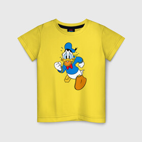 Детская футболка хлопок с принтом Дональд Дак в Курске, 100% хлопок | круглый вырез горловины, полуприлегающий силуэт, длина до линии бедер | disney | don | donald duck | donald fauntleroy duck | vdzabma | дисней | дон | дональд дак