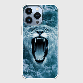 Чехол для iPhone 13 Pro с принтом Львица в бушующих волнах в Курске,  |  | волны | крупная кошка | лев | львица | море | океан