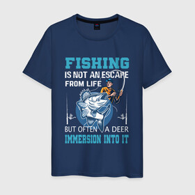 Мужская футболка хлопок с принтом FISHING PLANET Рыбалка в Курске, 100% хлопок | прямой крой, круглый вырез горловины, длина до линии бедер, слегка спущенное плечо. | fish | карп | лето | отдых | поклев | рыба | рыбалка | рыболов | спиннинг | удилище | удочка