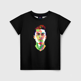 Детская футболка 3D с принтом Paulo Dybala Pop Art в Курске, 100% гипоаллергенный полиэфир | прямой крой, круглый вырез горловины, длина до линии бедер, чуть спущенное плечо, ткань немного тянется | Тематика изображения на принте: art | champion | dybala | football | form | institute | juventus | palermo | paulo | player | pop | soccer | uniform | дибала | институто | легенда | палермо | пауло | форма | футбол | футбола | футболист | чемпион | ювентус