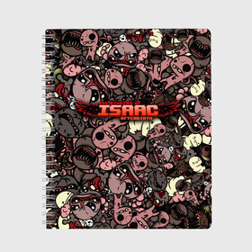 Тетрадь с принтом Binding of Isaac Stickerbomb в Курске, 100% бумага | 48 листов, плотность листов — 60 г/м2, плотность картонной обложки — 250 г/м2. Листы скреплены сбоку удобной пружинной спиралью. Уголки страниц и обложки скругленные. Цвет линий — светло-серый
 | Тематика изображения на принте: afterbirth | art | boss | game | gaming | pattern | roguelike | rpg | steam | stickerbombing | the binding of isaac | арт | графика | жертвоприношение исаака | игра | изаак | иллюстрация | паттерн | рисунки | рисунок | рогалик | стикербомбин