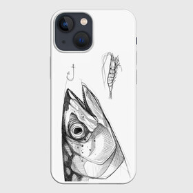 Чехол для iPhone 13 mini с принтом рыбка в Курске,  |  | ocean | sea | sea animal | графика | лосось | море | океан | рисунок рыбы | рыба | рыбалка | селедка | форель