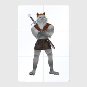 Магнитный плакат 2Х3 с принтом Кот охотник на монстров в Курске, Полимерный материал с магнитным слоем | 6 деталей размером 9*9 см | брутальный кот | военный кот | кот | милый котик | охотник на монстров | сильный кот | солдат
