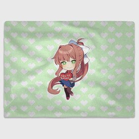 Плед 3D с принтом Chibi Monika в Курске, 100% полиэстер | закругленные углы, все края обработаны. Ткань не мнется и не растягивается | Тематика изображения на принте: ddlc | doki doki literature club | monika | моника