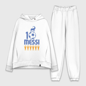 Женский костюм хлопок Oversize с принтом Месси   Чемпион в Курске,  |  | argentina | barca | barcelona | football | lionel | messi | spain | sport | аргентина | барса | барселона | гол | золотой мяч | игрок | испания | камп ноу | лионель | месси | мяч | спорт | тренер | футбол | чемпион |