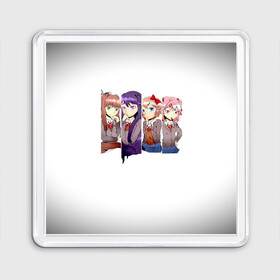 Магнит 55*55 с принтом Doki Doki Literature Club в Курске, Пластик | Размер: 65*65 мм; Размер печати: 55*55 мм | anime | doki doki literature club | monika | natsuki | sayori | yuri | аниме | доки доки | доки доки литературный клуб | моника | нацуки | саёри | юри