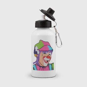 Бутылка спортивная с принтом клоун в Курске, металл | емкость — 500 мл, в комплекте две пластиковые крышки и карабин для крепления | Тематика изображения на принте: fantastic beasts | funny | the clown | забавный | клоун