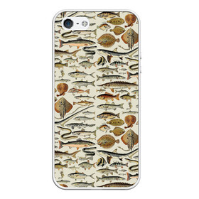 Чехол для iPhone 5/5S матовый с принтом рыбный паттерн в Курске, Силикон | Область печати: задняя сторона чехла, без боковых панелей | ocean | sea | киты | море | морские мотивы | морской принт | морской фон | океан | паттерн | рыбы | текстуры