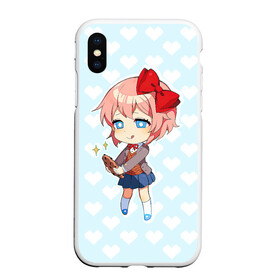 Чехол для iPhone XS Max матовый с принтом Chibi Sayori в Курске, Силикон | Область печати: задняя сторона чехла, без боковых панелей | ddlc | doki doki literature club | sayori | саёри | сайори