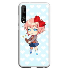 Чехол для Honor P30 с принтом Chibi Sayori в Курске, Силикон | Область печати: задняя сторона чехла, без боковых панелей | ddlc | doki doki literature club | sayori | саёри | сайори