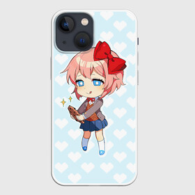 Чехол для iPhone 13 mini с принтом Chibi Sayori в Курске,  |  | Тематика изображения на принте: ddlc | doki doki literature club | sayori | саёри | сайори