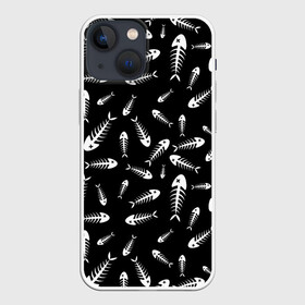 Чехол для iPhone 13 mini с принтом Скелеты рыб в Курске,  |  | fish | кости | паттерн | рыба | рыбы | с скелетом рыбы | скелет