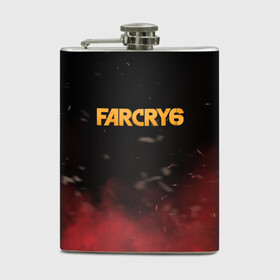 Фляга с принтом Far Cry 6 в Курске, металлический корпус | емкость 0,22 л, размер 125 х 94 мм. Виниловая наклейка запечатывается полностью | far cry 6 | дым | игра | лого | надпись | частицы