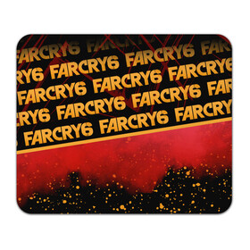 Коврик для мышки прямоугольный с принтом Far Cry 6 в Курске, натуральный каучук | размер 230 х 185 мм; запечатка лицевой стороны | far cry 6 | дым | игра | капли | лого | надпись | частицы