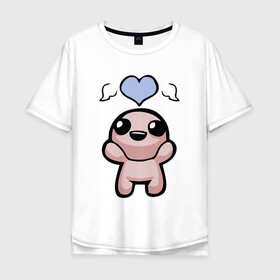 Мужская футболка хлопок Oversize с принтом The binding of isaac Hero в Курске, 100% хлопок | свободный крой, круглый ворот, “спинка” длиннее передней части | Тематика изображения на принте: binding | hero | isaac | main | герой | главный | исаак