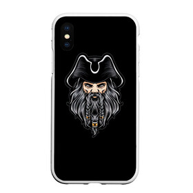 Чехол для iPhone XS Max матовый с принтом Морской Капитан Чёрная Борода в Курске, Силикон | Область печати: задняя сторона чехла, без боковых панелей | грабитель | злодей | капитан | пират | пираты | разбойник