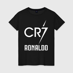 Женская футболка хлопок с принтом CR7 Cristiano Ronaldo logo в Курске, 100% хлопок | прямой крой, круглый вырез горловины, длина до линии бедер, слегка спущенное плечо | 7 | champion | cr7 | cristiano ronaldo | fifa | football | football club | juventus | soccer | uefa | игра | криштиану роналду | лига чемпионов | реал мадрид | сборная португалии | спорт | уефа | фифа | фк | футбол | футболь