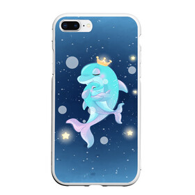 Чехол для iPhone 7Plus/8 Plus матовый с принтом Два дельфина в Курске, Силикон | Область печати: задняя сторона чехла, без боковых панелей | Тематика изображения на принте: cute | dolphin | два дельфина | дельфин | дельфинами | милый | мир | подводный
