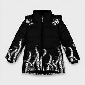 Зимняя куртка для девочек 3D с принтом Octopus Щупальца в Курске, ткань верха — 100% полиэстер; подклад — 100% полиэстер, утеплитель — 100% полиэстер. | длина ниже бедра, удлиненная спинка, воротник стойка и отстегивающийся капюшон. Есть боковые карманы с листочкой на кнопках, утяжки по низу изделия и внутренний карман на молнии. 

Предусмотрены светоотражающий принт на спинке, радужный светоотражающий элемент на пуллере молнии и на резинке для утяжки. | animal | beast | kraken | ocean | octopus | sea | ship | water | вода | животные | звери | корабль | кракен | море | океан | осьминог | рыбы | щупальца