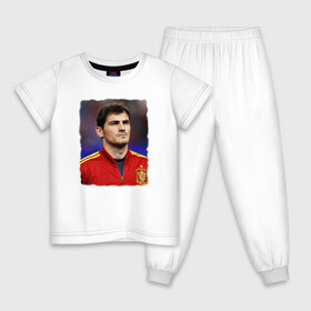 Детская пижама хлопок с принтом Iker Casillas/Икер Касильяс  в Курске, 100% хлопок |  брюки и футболка прямого кроя, без карманов, на брюках мягкая резинка на поясе и по низу штанин
 | Тематика изображения на принте: iker casillas | известные личности | икер касильяс | испания | мужчинам | сборная испании | спорт | спортсмены | футбол | футболист | хобби