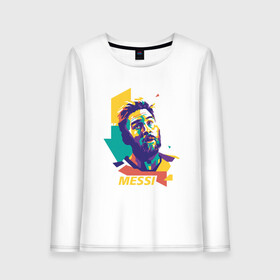 Женский лонгслив хлопок с принтом Color Messi в Курске, 100% хлопок |  | argentina | barca | barcelona | football | lionel | messi | spain | sport | аргентина | барса | барселона | гол | золотой мяч | игрок | испания | камп ноу | лионель | месси | мяч | спорт | тренер | футбол | чемпион |