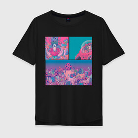 Мужская футболка хлопок Oversize с принтом The water world of psychedelic в Курске, 100% хлопок | свободный крой, круглый ворот, “спинка” длиннее передней части | Тематика изображения на принте: abstraction | acid | colors | кислота | психоделика | цветной