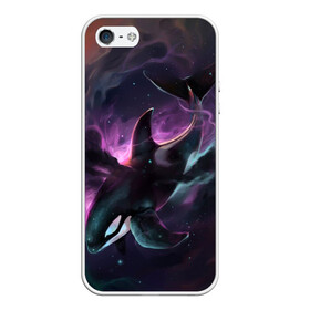 Чехол для iPhone 5/5S матовый с принтом касатка в Курске, Силикон | Область печати: задняя сторона чехла, без боковых панелей | orca | sea | sea animal | дельфин | касатка | кит | космос | море | океан | рисунок кита