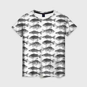 Женская футболка 3D с принтом рыбки в Курске, 100% полиэфир ( синтетическое хлопкоподобное полотно) | прямой крой, круглый вырез горловины, длина до линии бедер | ocean | sea | киты | море | морской принт | морской фон | океан | паттерн | рыбы | текстуры