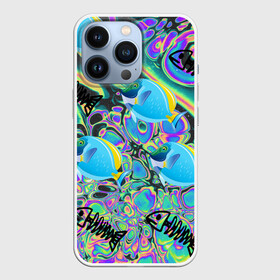 Чехол для iPhone 13 Pro с принтом Life cycle в Курске,  |  | Тематика изображения на принте: acid | colors | fish | life | ocean | море | океан | рыба