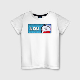 Детская футболка хлопок с принтом LOU (ПЛАШКА) в Курске, 100% хлопок | круглый вырез горловины, полуприлегающий силуэт, длина до линии бедер | android | brawl | brawl stars | clash | game | lou | stars | андроид | игра | мобильные игры