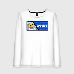 Женский лонгслив хлопок с принтом SPROUT (ПЛАШКА) в Курске, 100% хлопок |  | android | brawl | brawl stars | clash | game | sprout | stars | андроид | игра | мобильные игры | спраут