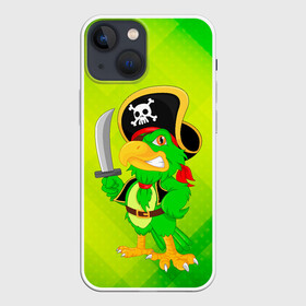Чехол для iPhone 13 mini с принтом Попугай пират в Курске,  |  | капитан | пират | попугай | птица