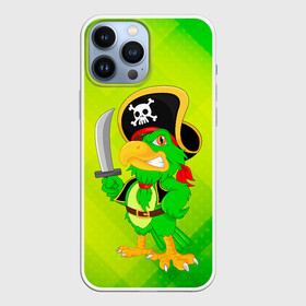 Чехол для iPhone 13 Pro Max с принтом Попугай пират в Курске,  |  | капитан | пират | попугай | птица