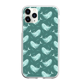 Чехол для iPhone 11 Pro Max матовый с принтом Киты в Курске, Силикон |  | Тематика изображения на принте: whale | кит | киты | море | океан | паттерн