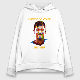 Женское худи Oversize хлопок с принтом Neymar Junior в Курске, френч-терри — 70% хлопок, 30% полиэстер. Мягкий теплый начес внутри —100% хлопок | боковые карманы, эластичные манжеты и нижняя кромка, капюшон на магнитной кнопке | brasil | brazil | football | france | neymar | psg | sport | бразилия | гол | кубок | мяч | неймар | псж | спорт | франция | футбол | футболист | чемпион