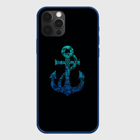 Чехол для iPhone 12 Pro с принтом Navy. Anchor в Курске, силикон | область печати: задняя сторона чехла, без боковых панелей | anchor | fish | gradient | marine | mermaid | navy | ocean | octopus | sailor | sea | shark | ship | skull | treasure | whale | акула | градиент | кит | корабль | море | морской | моряк | океан | осьминог | русалка | рыба | сокровище | 