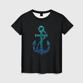 Женская футболка 3D с принтом Navy. Anchor в Курске, 100% полиэфир ( синтетическое хлопкоподобное полотно) | прямой крой, круглый вырез горловины, длина до линии бедер | anchor | fish | gradient | marine | mermaid | navy | ocean | octopus | sailor | sea | shark | ship | skull | treasure | whale | акула | градиент | кит | корабль | море | морской | моряк | океан | осьминог | русалка | рыба | сокровище | 