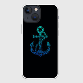Чехол для iPhone 13 mini с принтом Navy. Anchor в Курске,  |  | anchor | fish | gradient | marine | mermaid | navy | ocean | octopus | sailor | sea | shark | ship | skull | treasure | whale | акула | градиент | кит | корабль | море | морской | моряк | океан | осьминог | русалка | рыба | сокровище | 