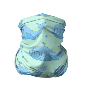 Бандана-труба 3D с принтом Киты в Курске, 100% полиэстер, ткань с особыми свойствами — Activecool | плотность 150‒180 г/м2; хорошо тянется, но сохраняет форму | whale | кит | киты | море | океан | паттерн