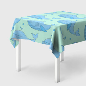 Скатерть 3D с принтом Киты в Курске, 100% полиэстер (ткань не мнется и не растягивается) | Размер: 150*150 см | whale | кит | киты | море | океан | паттерн