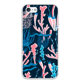 Чехол для iPhone 5/5S матовый с принтом Подводный мир в Курске, Силикон | Область печати: задняя сторона чехла, без боковых панелей | colorful | coral | deep | sea | seamless | seaweed | водоросли | глубокий | коралл | красочный | паттерн | подводный мир