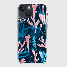 Чехол для iPhone 13 mini с принтом Подводный мир в Курске,  |  | colorful | coral | deep | sea | seamless | seaweed | водоросли | глубокий | коралл | красочный | паттерн | подводный мир