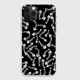 Чехол для iPhone 12 Pro Max с принтом Fishbones в Курске, Силикон |  | bone | fish | fishbone | дохлая рыба | кости | кость | море | паттерн | рыбий скелет | рыбки | рыбы | скелет