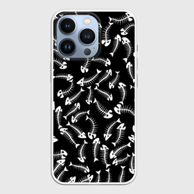 Чехол для iPhone 13 Pro с принтом Fishbones в Курске,  |  | bone | fish | fishbone | дохлая рыба | кости | кость | море | паттерн | рыбий скелет | рыбки | рыбы | скелет