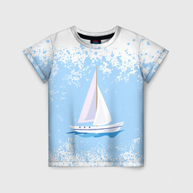 Детская футболка 3D с принтом ОДИНОКАЯ ЛОДКА | SAILBOAT (Z) в Курске, 100% гипоаллергенный полиэфир | прямой крой, круглый вырез горловины, длина до линии бедер, чуть спущенное плечо, ткань немного тянется | boat | sailboat | ship | ships | бумага | кораблик | кораблики | корабль | красный парус | лодка | лодочка на белом | мореход | одинокая лодка | оригами | парус | парусник | судно | яхта