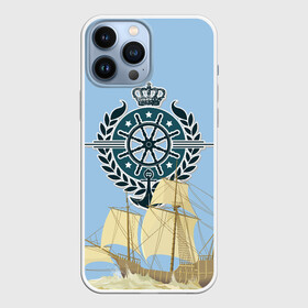 Чехол для iPhone 13 Pro Max с принтом At the helm в Курске,  |  | ocean | sea | ship | summer | волны | океан | парусник
