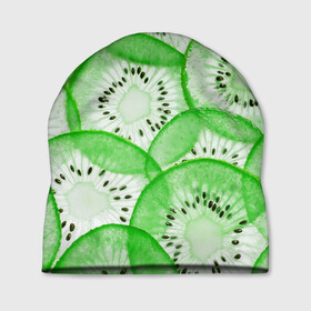 Шапка 3D с принтом Green Kiwi в Курске, 100% полиэстер | универсальный размер, печать по всей поверхности изделия | fresh | fruits | green | kiwi | киви